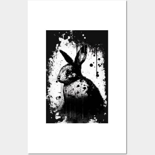 Ink Bunny Painting Posters and Art